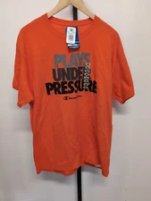 NWT Champion Plays Under Pressure T Shirt Men's L Orange Sports Athletic
