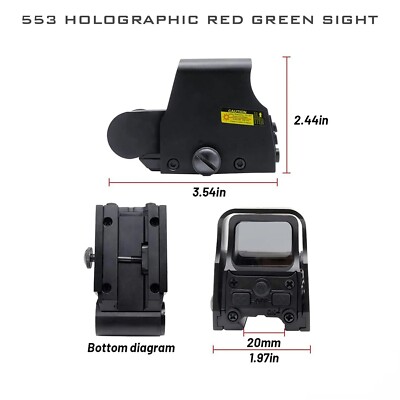 Tactical Holographic Reflex Sight – Red/Green Dot, 20mm Rail, Fits 551 552 553 558