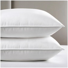 Down Alternative Bed Pillows Queen Soft Hotel Collection White Set of 2