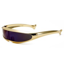 Unisex Futuristic One Piece Mirrored Sunglasses Cyberpunk Outdoor Eyewear