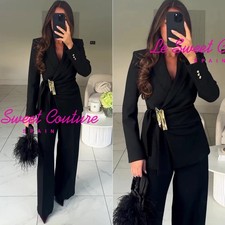 ZARA WOMAN FW25 BLACK BUCKLE BLAZER ALL SIZES 9363/590/800