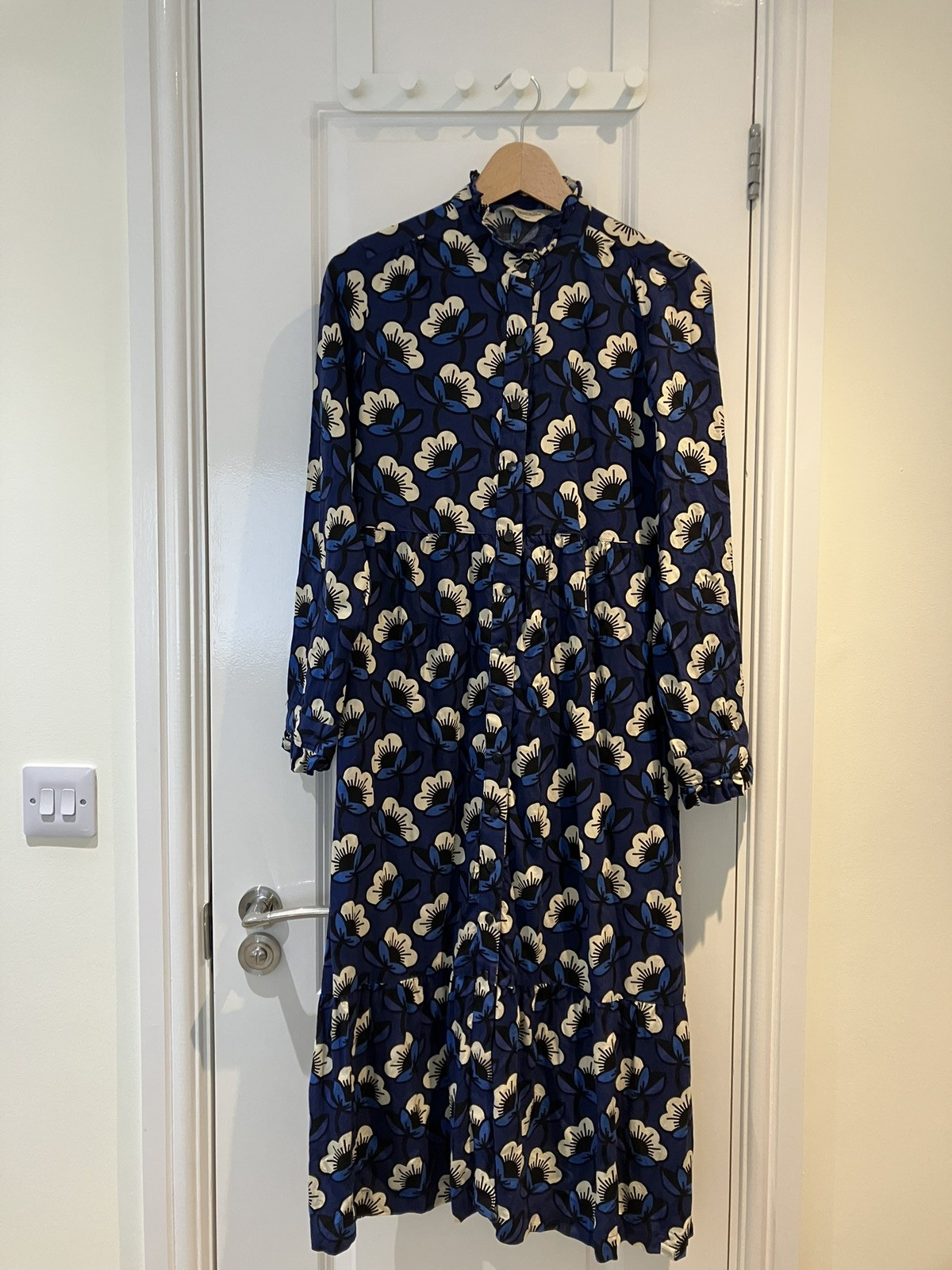 Orla Kiely x Regatta, Size 12, Mixed Blues, Floral, Button Down Dress, Used, GC.