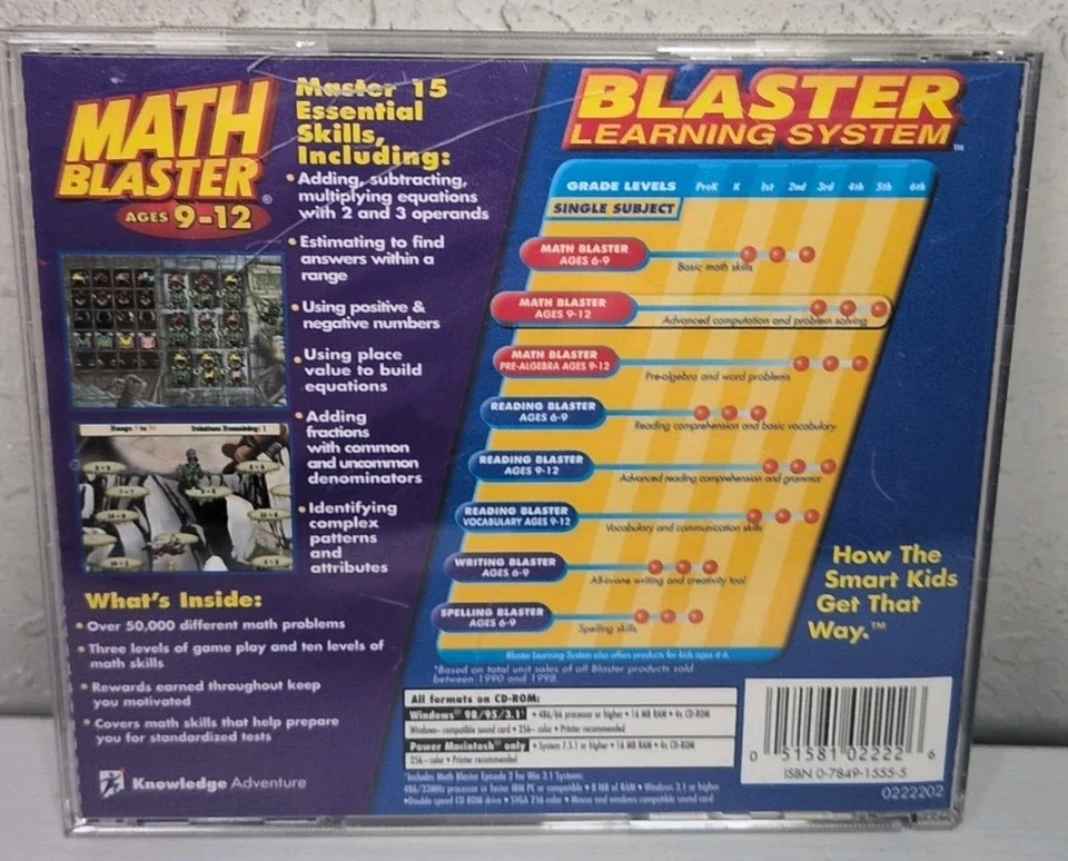 Math Blaster Ages 9-12 by Knowledge Adventure CD for Windows and Power Mac B224 - Image 2 of 2