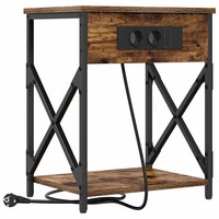 Nachttisch GeräUcherte Eiche 41X31X51 Cm Holzwerkstoff Kommode Beistelltisch