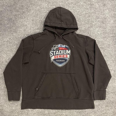 2016 NHL Hockey Stadium Series Colorado Hoodie Sweatshirt Mens 2XL Black Antigua