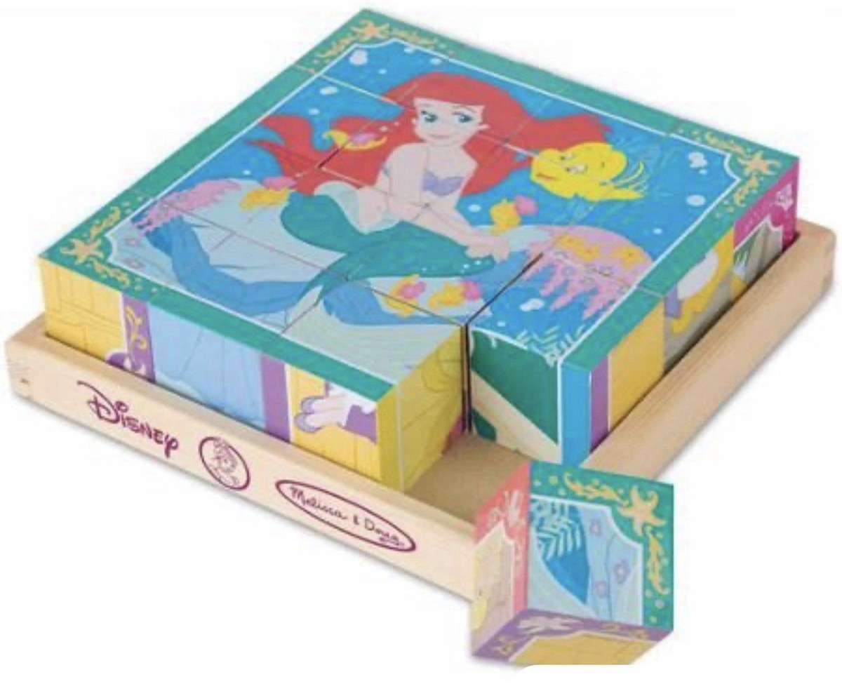Melissa & Doug Disney Princess Wooden Cube Puzzle With Storage
