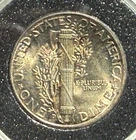 1945 D. Mercury 90% War Time Silver Dime in BU Condition with FULL SPLIT BANDS