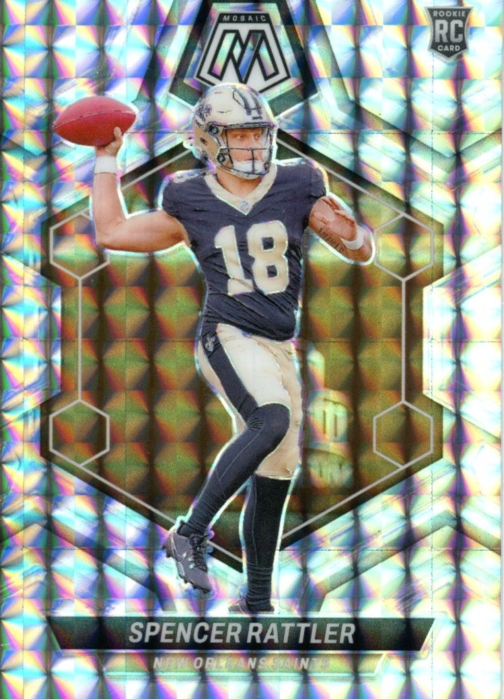 2024 Mosaic Spencer Rattler Silver Prizm Rookie Rc #393 - Saints