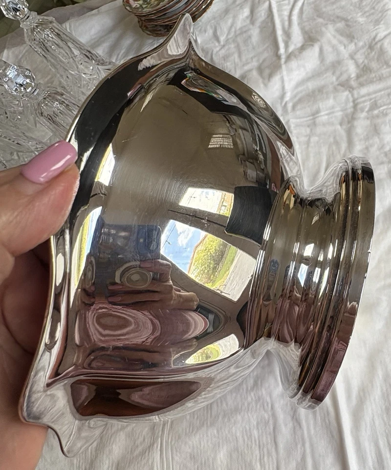 Reed & Barton cuenco soldado plateado festoneado 10" Foto 3 de 4