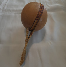 Wooden Handheld Maraca Shaker Percussion Instrument, 10 in Tall, 3 in Diameter