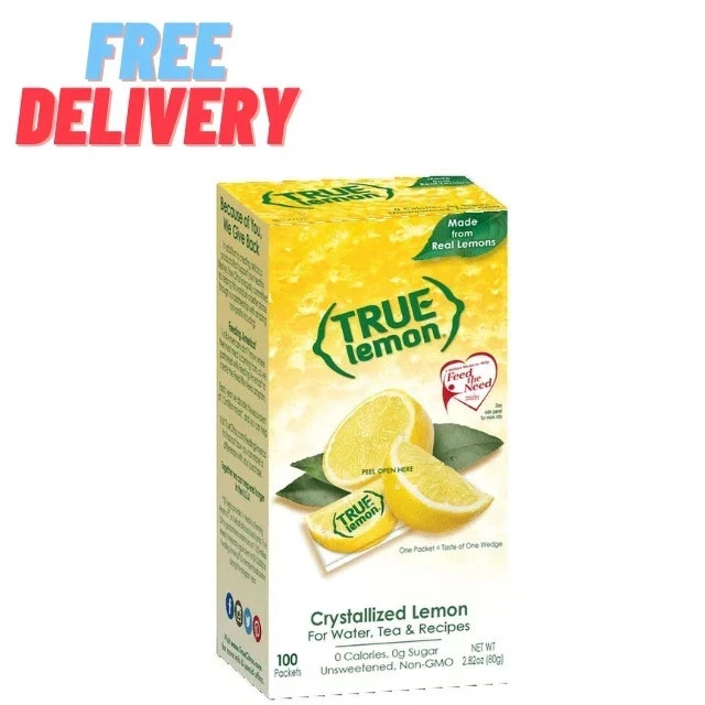 True Lemon Drink Mix, 2.82 Oz, Lemon, 100 Packets (Pack of 1)