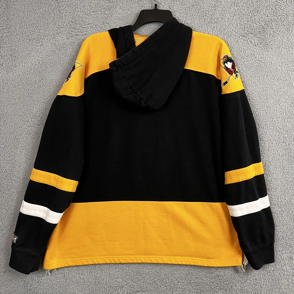 Pittsburgh Penguins Sudadera con Capucha Para Hombres XXL Negro Amarillo Vellón NHL Hockey Bien Usada CCM Foto 2 de 4