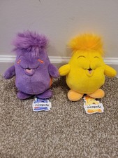 Vintage Neopets Chia Plush Lot Of 2 Yellow Purple New With Tags 2002 Deadstock