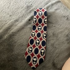  Vintage Snoopy Peanuts Neck Tie Red Groovy United Feature Cool Burgandy Blue