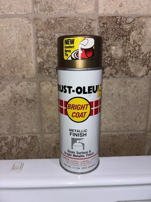 Vintage Rustoleum Bright Coat Metallic Gold 1988 Can Spray Paint Krylon Graffiti