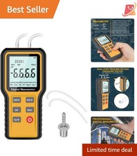 Digital Manometer HVAC Gas Pressure Tester Differential Pressure Gauge