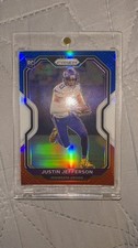 2020 Justin Jefferson Panini Prizm #398 Red White Blue Rookie Card RC . rookie card picture
