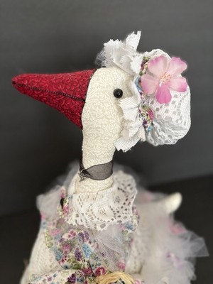 Decorative Handmade Stuffed Porch Goose cloth plush Mother Goose figurine