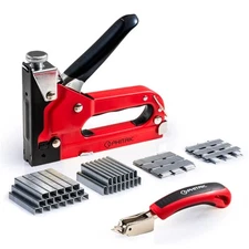 Upholstery Heavy Duty 4 in 1 Stapler Gun with 6000 Staples Remover Manual Bra...