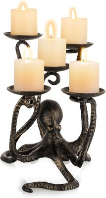 Kerzenhalter Octopus für 5 Teelichter, Gothic Dekor, Tischcenterpiece, Kamin
