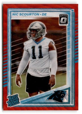 2025 Donruss #383 Nic Scourton Optic Rated Rookies Preview Red Power