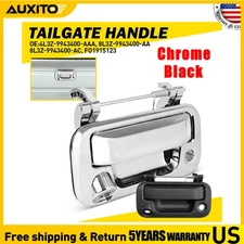 Tailgate Handle Chrome Black With Lock Cylinder For Ford F-150 Truck 2004-2014