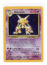 Alakazam 1/102 Unlimited Base Set Holo Rare Vintage WOTC Pokemon TCG Card LP/NM
