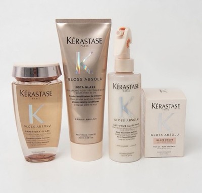Kerastase Gloss Absolu Shampoo, Conditioner. Treatment Spray And Glaze Drops