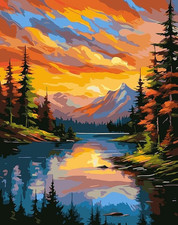 Landscape Paint by Numbers Kit for Adults-Mountai