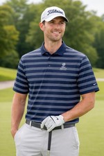 Nike Golf Dri-Fit Mens XL Blue Polyester Disney Yacht Club Logo Performance Polo