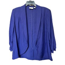 Chicos Blazer Lg Purple Open Front Career Soft Power Retro Colorful Preppy NWOT