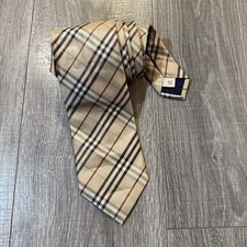Vintage Burberry London Men's Tie 100 Silk Classic Nova Check - New W/ Tags