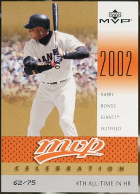 2003 Upper Deck MVP - Celebration Gold #MVP82 Barry Bonds /75 Baseball NM