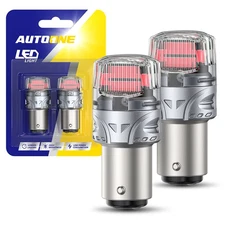 AUTOONE 1157 LED Red Light Bulbs Brake Stop Lamps High Bright Plug&Play Replace