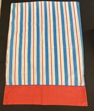 Wamsutta Superlin Fine Muslin Vintage Pillowcase Red White Blue Stripes 29 x 20
