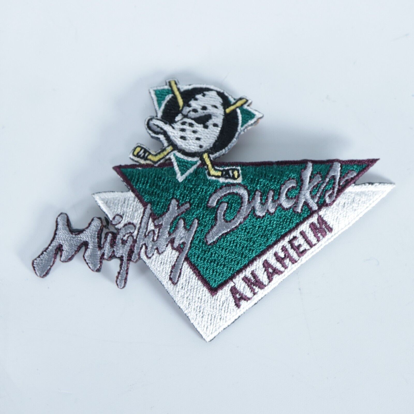 Vintage Nhl Anaheim Mighty Ducks Iron On Patch 4 1/4” X 3”