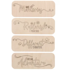 Hampton Art Crate Decor Make Memories, 4Pc - Wooden Tags & Blank Wooden Signs