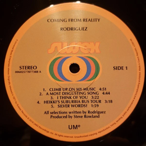Sixto Rodriguez - Coming From Reality-2019 (M/[M) - "Vinyl Record" - Image 4 of 4