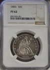 1885 US Seated Liberty Half 50c NGC PF62
