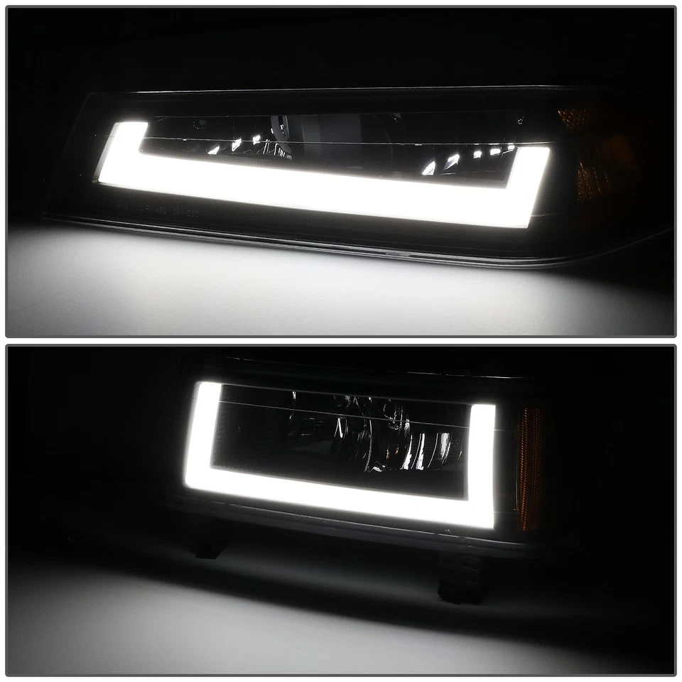 [LED DRL] PARA 04-12 CHEVY COLORADO GMC CANYON FARÓIS LÂMPADAS DE PARA-CHOQUE PRETO/ÂMBAR - Imagem 4 de 4