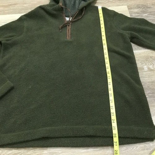 BASIC EDITIONS 1/4 Zip Pullover Brown Hooded Fleece Jacket Men's Size Small - Picture 7 of 7