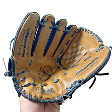 Spalding Baseball Glove 19454 Leather Laced 10 1/2" LHT Lefty Leather Laced