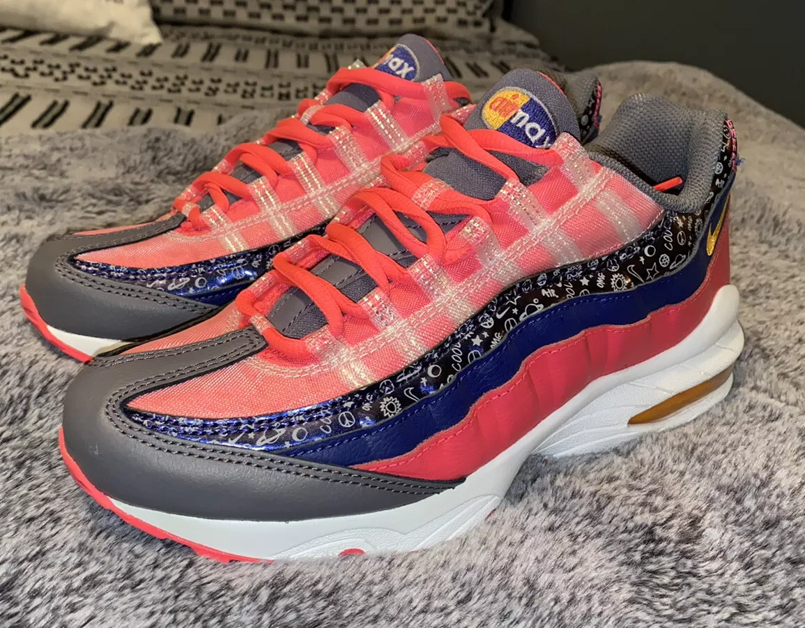 NIKE AIR MAX 95 GS SZ 6Y REGENCY PURPLE / LASER ORANGE CI9933-500