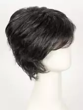 New Jon Renau Jazz 5361 Layered Short Wig Color 1B/60 Peppercorn Dark Brown