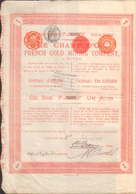 LE CHAMP D'OR, French Gold Mining (UK) (S)