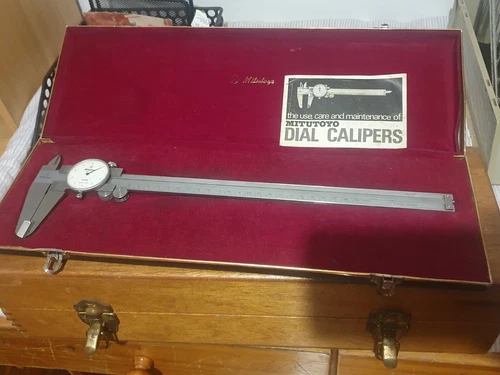 Vintage Mitutoyo Dial Caliper 12" in Case