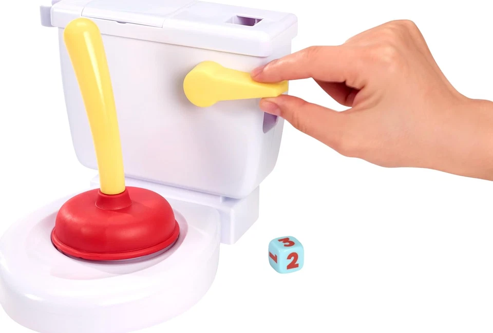 Mattel Juegos Flushin' Frenzy Juego Infantil, Juego Familiar con Inodoro y Émbolo Foto 4 de 4