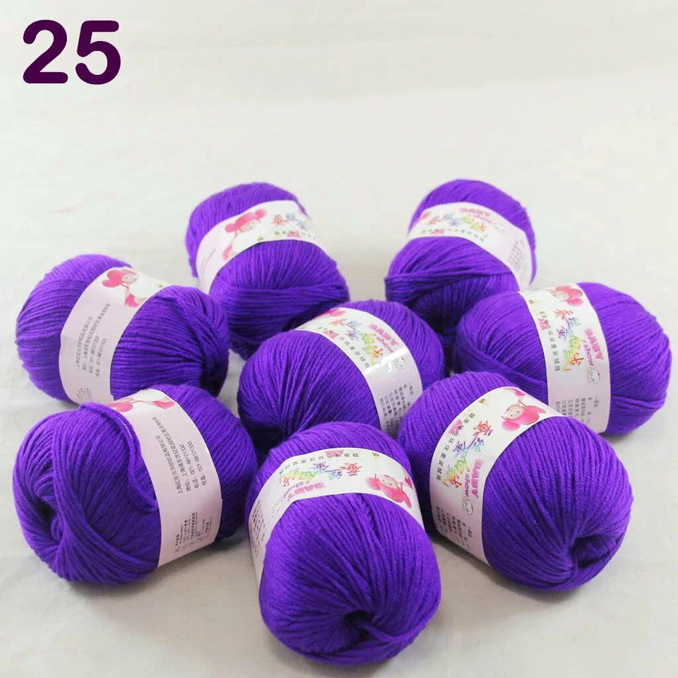 Sale 8 Skeinsx50gr DK Baby Cashmere Silk Wool Children Hand Knit Crochet Yarn 25 - Image 4 of 4