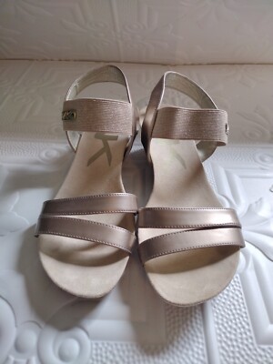 ANNE KLEIN SPORT TAN STRAPPY WEDGE SHOES/ SANDALS