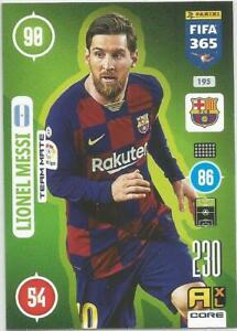 Panini Adrenalyn XL FIFA 365 2020 Lionel Messi equipo Mate TARJETA-FC Barcelona